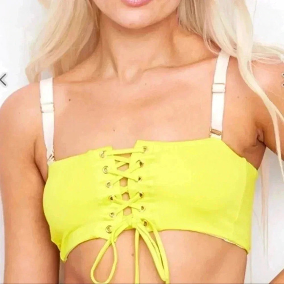 We are HAH bare Bones Neon yellow adjustable Bikini - Picture 3 of 10